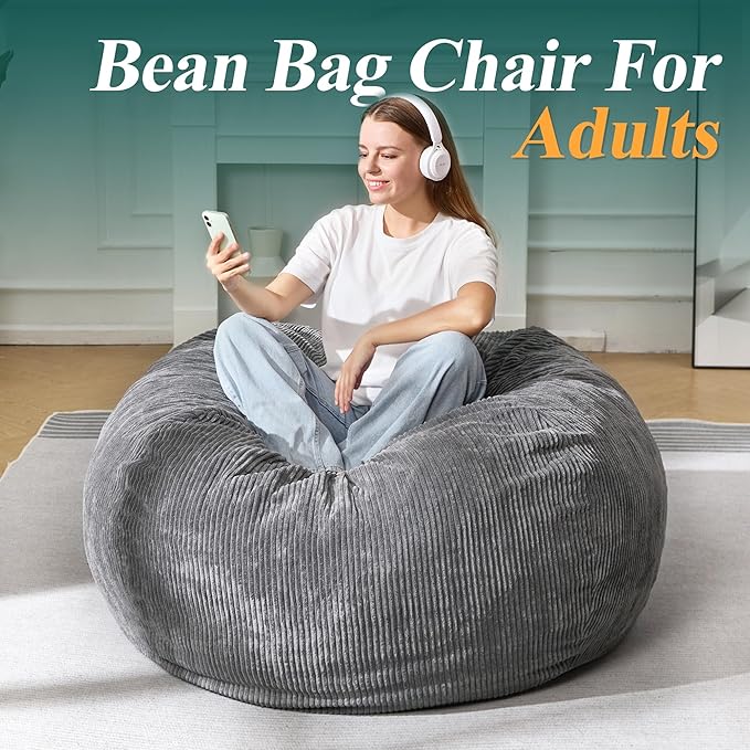 3.5FT Bean Bag Chairs Teardrop Bean Bag Chair - Image 3