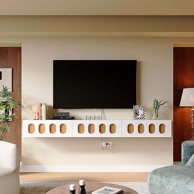 Floaticase Fully Assembled Floating TV Stand, 47IN High Gloss Wall Mounted by FloatiCasa