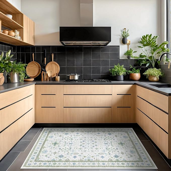 Blue and Green Washable Rugs for Living Room - Image 6