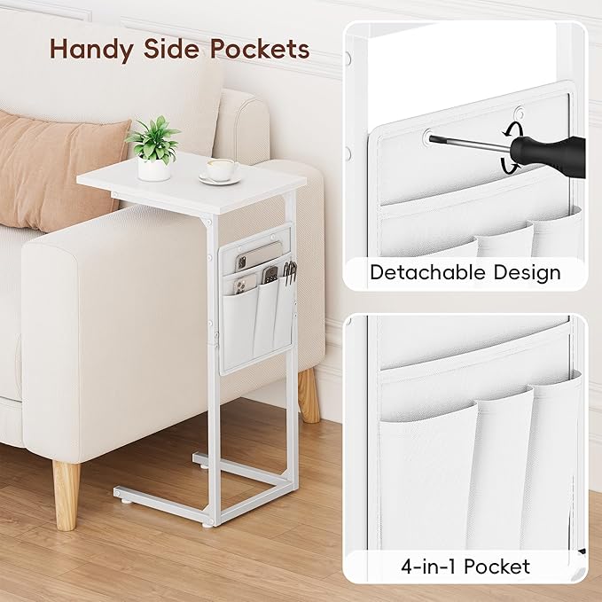Vagusicc C Shaped End Table, Small Side Table - Image 8