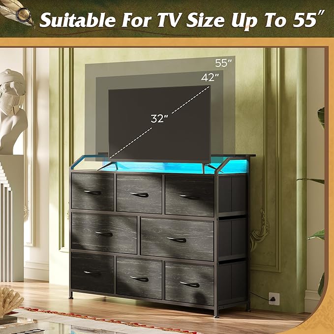 WLIVE Led Dresser for Bedroom, TV Stand for Bedroom - Image 3