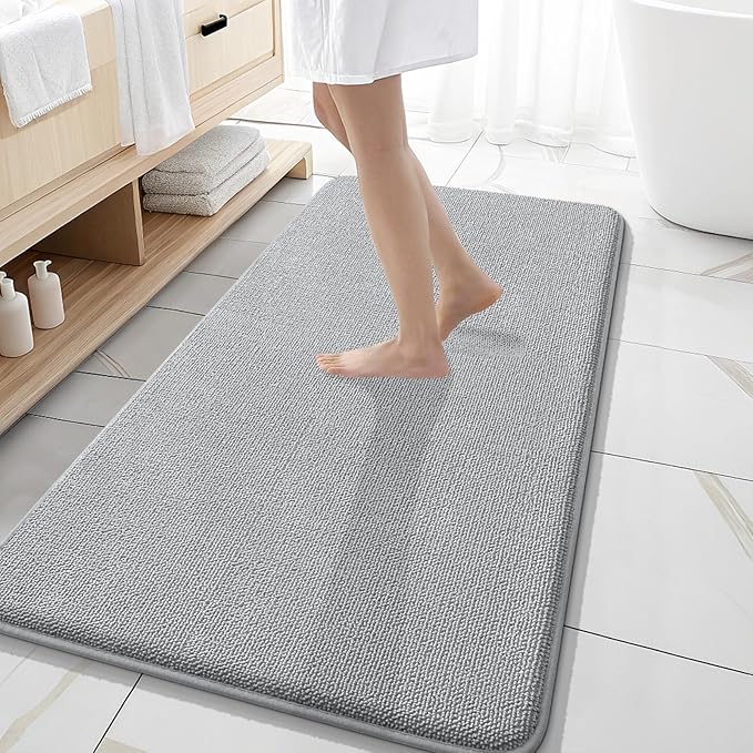 OLANLY Thick Memory Foam Bath Mat Rug 47x20, Extra Soft Absorbent Bathroom Rug by OLANLY