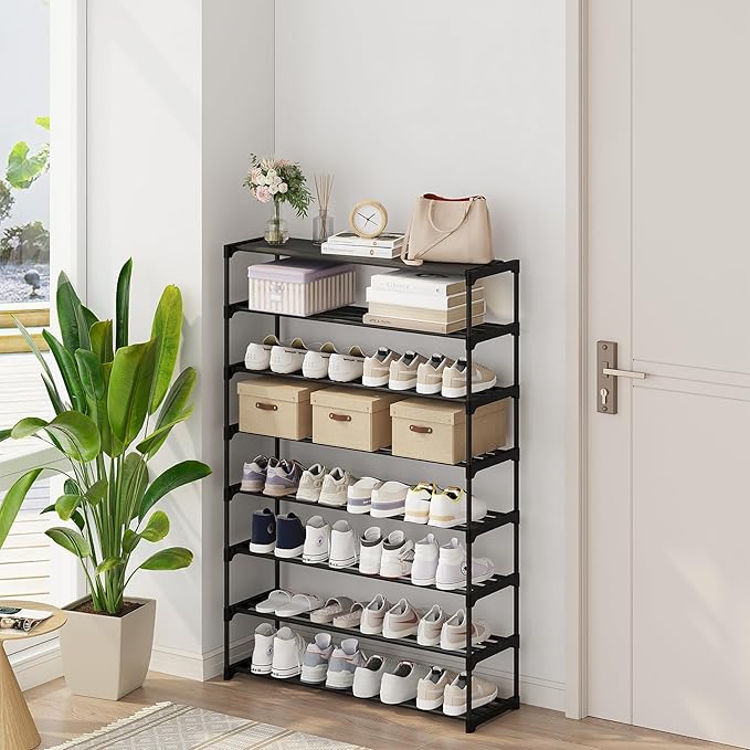 Calmootey 8-Tier Shoe Rack, Tall Large Capacity 40 Pairs Shoes Storage Organizer - Image 2
