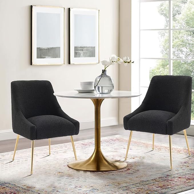 Dining Chairs Medieval Modern Restaurant Chairs, Soft Cushions, Teddy Velvet - Image 2