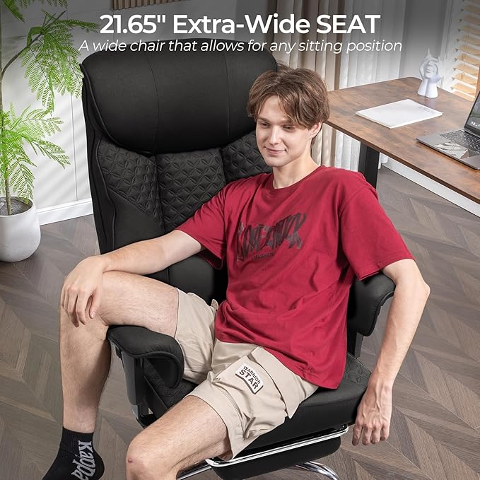 GTRACING Big and Tall Office Chair 400LBS Wide Ergonomic Fabric Deluxe - Image 7