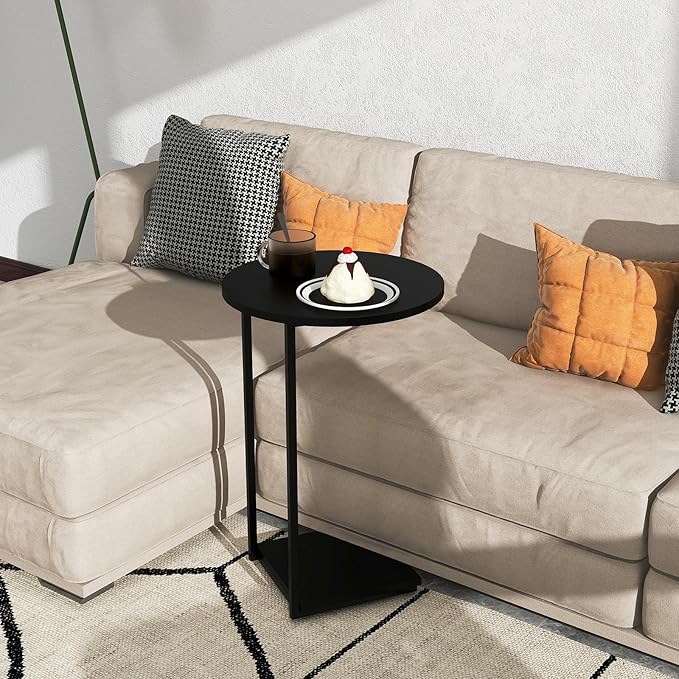 DCLRN C Table End Table Set of 2, C Shaped End Table - Image 4
