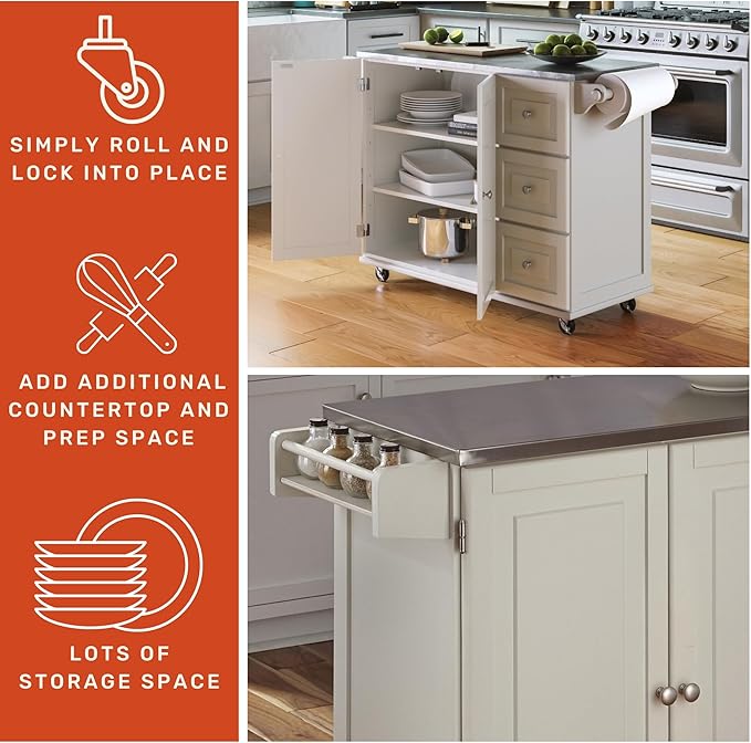 Homestyles Dolly Madison Rolling Mobile Kitchen Island - Image 4