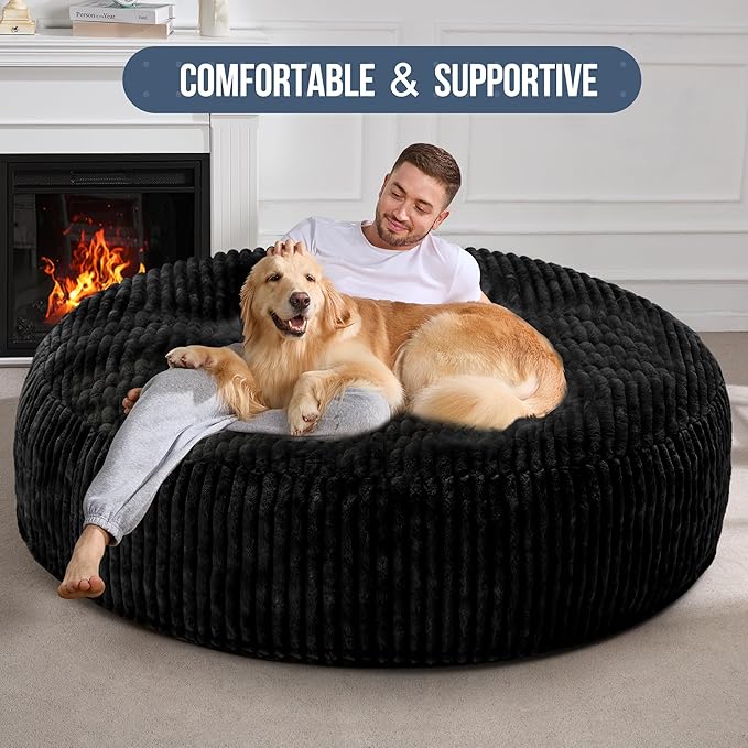Hobestluk 6ft Bean Bag Chairs for Adults Large Beanbag Chair - Image 3