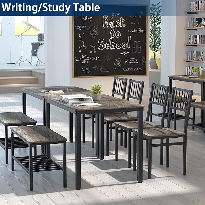 Teraves Dining Table Set for 4/Computer Desk, Kitchen Table - Image 5