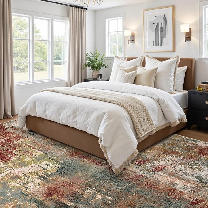 Washable Area Rugs 5'x7' Non-Slip Modern Abstract Soft - Image 4
