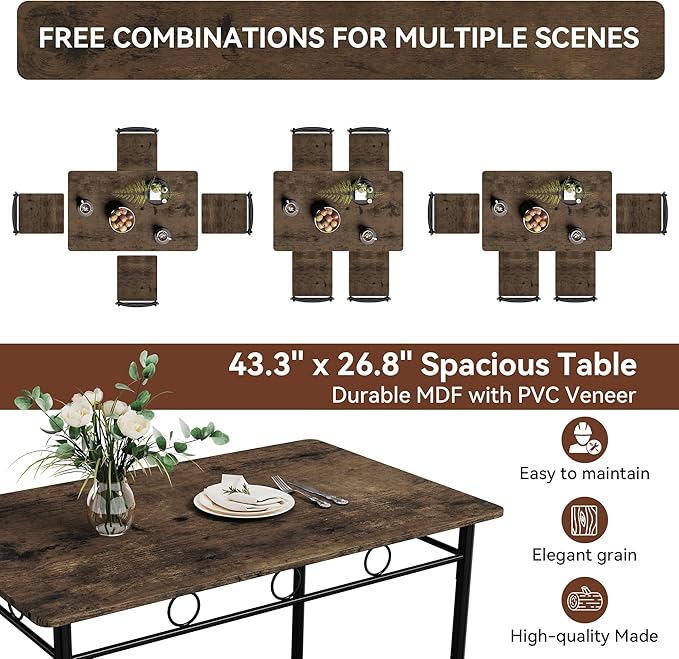 Vipbear Kitchen Dining Table Set - Image 7
