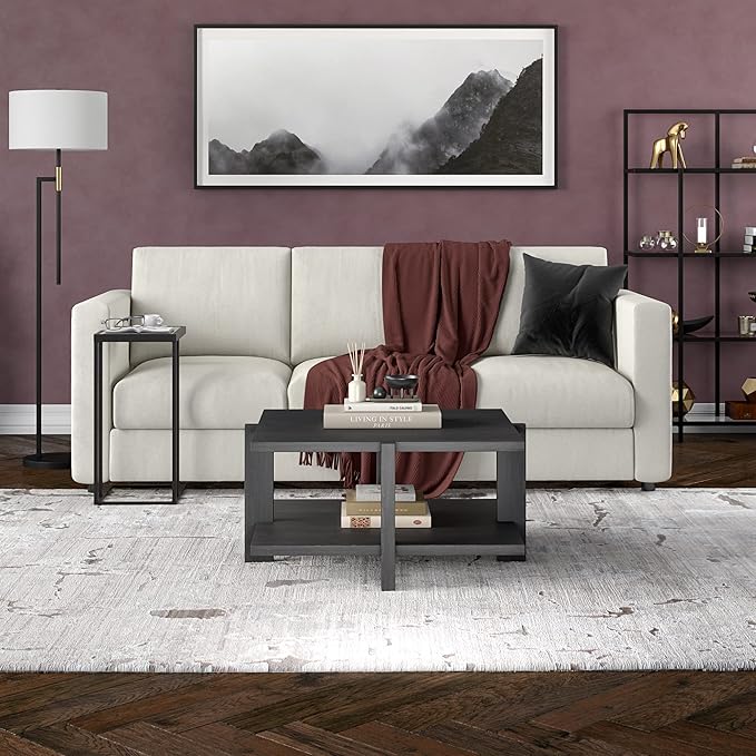 Henn&Hart 35" Wide Square Coffee Table in Charcoal Gray, - Image 5