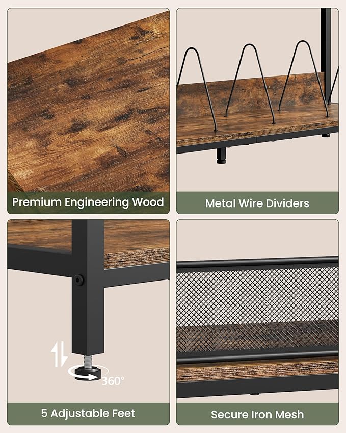 Large Record Player Table, Holds up to 400 Albums, Medieval Rustic Vinyl Record - Image 5