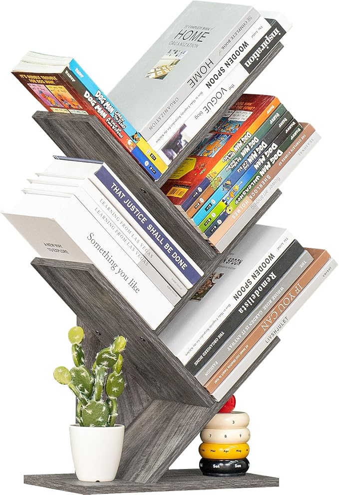 5 Tier Tree Book Shelf, Small Desktop Bookshelf - Image 9