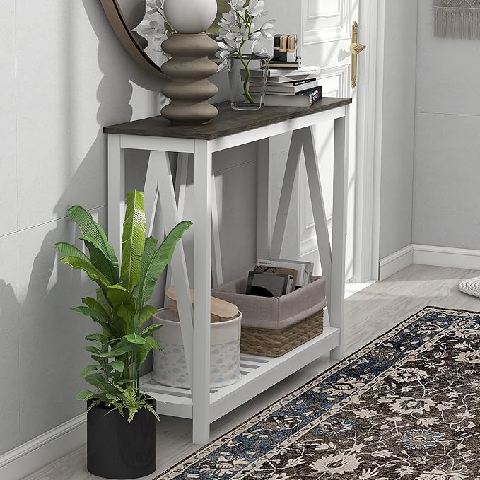 Farmhouse Console Table for Entryway, 39.3 Inch Sofa Table - Image 3