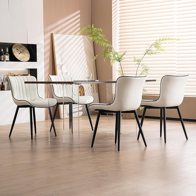 YOUNUOKE Mid-Century Modern Dining Chairs Set of 2, Armless Accent Chair - Image 5
