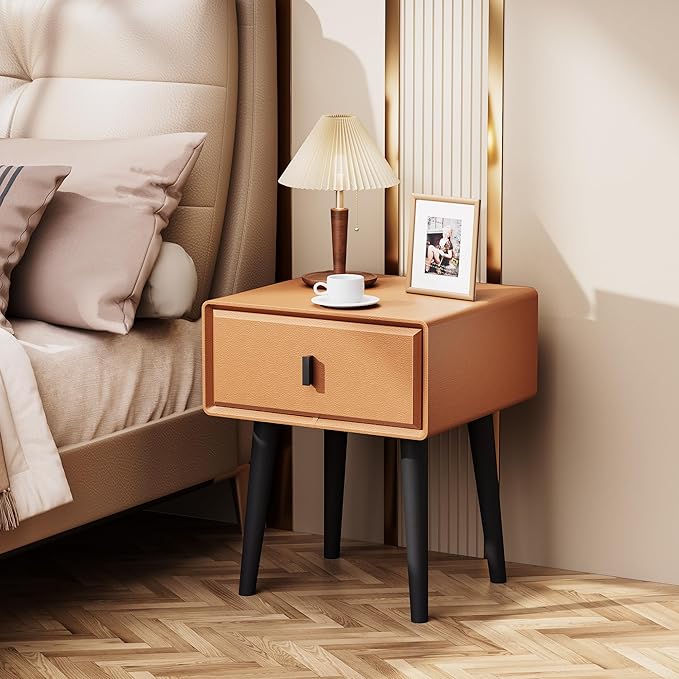 VICITON Nightstand, Fully Assembled Bedside Cabinet Mid Century Night Stand - Image 2