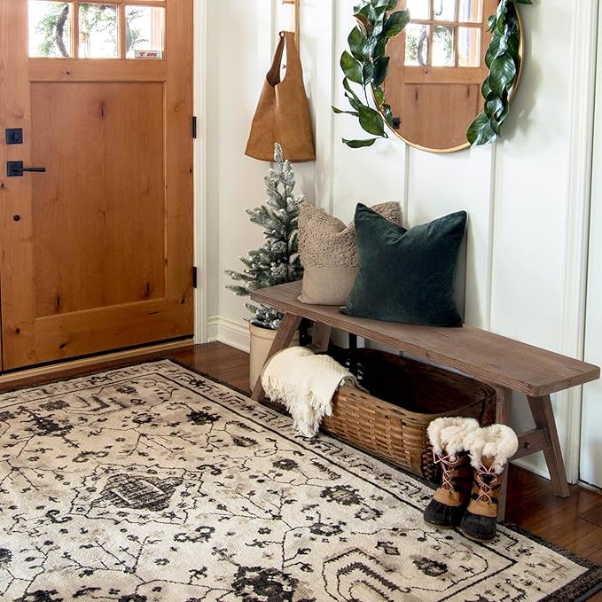 Wnutrees 47" Farmhouse Wood Bench, Dining Room Bench, Entryway Bench - Image 4