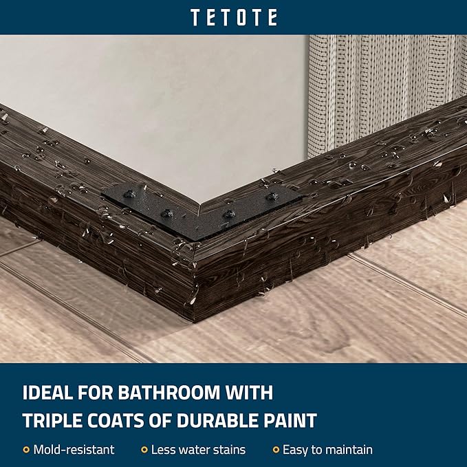 TETOTE 22 x 30 Black Wooden Mirror - Image 3