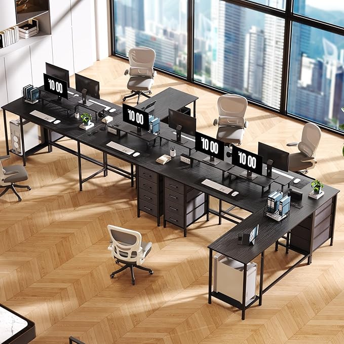 66" L Shaped Computer Desk, 94.4'' Home Office Desk - Image 2