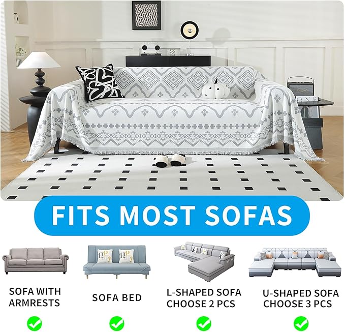 LUFEIJIASHI Boho Couch Covers for Sofa Non Slip Sofa Covers Washable Couch - Image 5