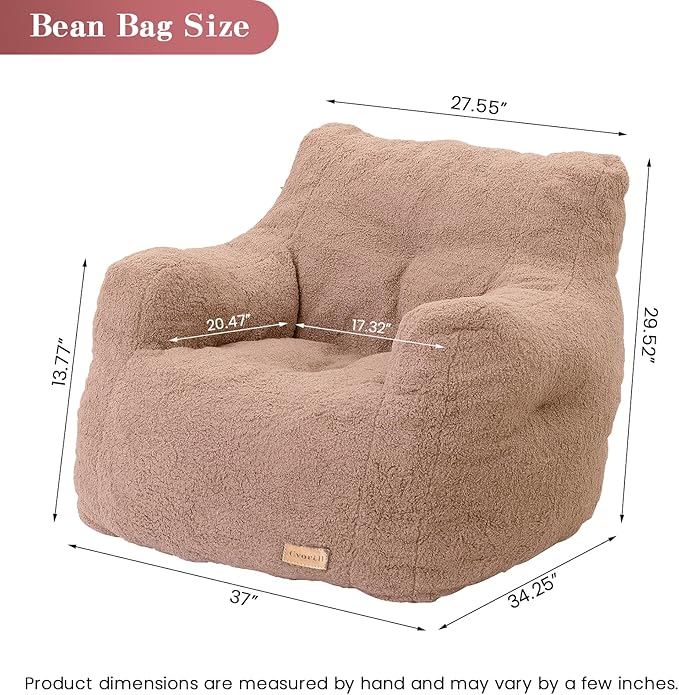 Bean Bag Chair with Filler, Bean Bag Sofa with Tufted Soft Stuffed Filling - Image 2