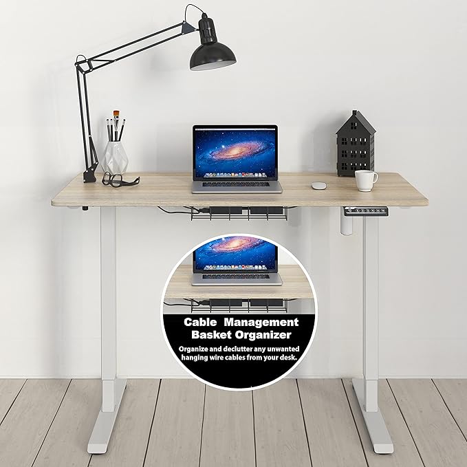 SHW 48-Inch Electric Height Adjustable Sit to Stand Desk - Image 7