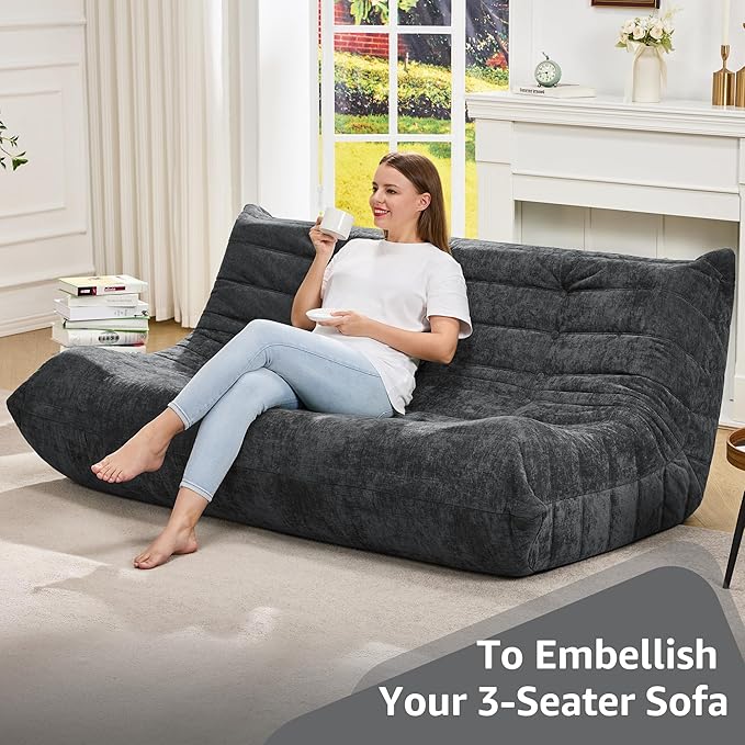 Hobestluk Bean Bag Chairs for Adults Giant Bean Bag Chair Memory Foam BeanBag - Image 3