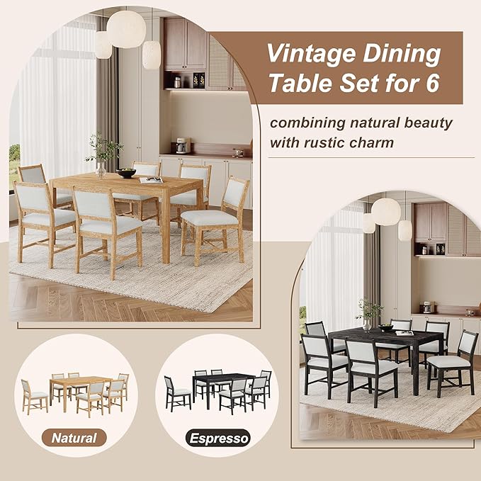 Merax 7 Pieces Retro Dining Set - Image 7