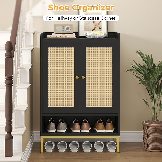 Rattan Shoe Cabinet Storage for Entryway, Shoe Cabinet - Image 3