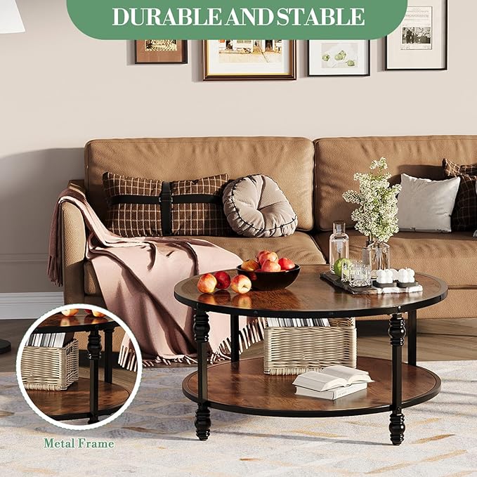 Round Coffee Table, Living Room Center Table - Image 6