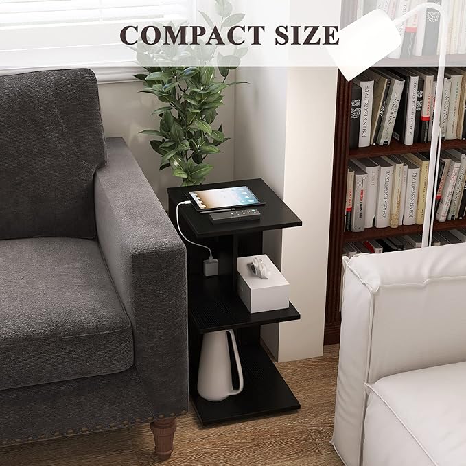 ZGREN End Table with Charging Station, Narrow Side Tables - Image 5