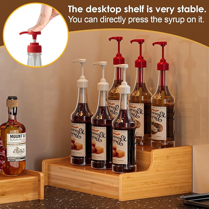 X-cosrack Expandable Liquor Bottle Display Shelf, Tabletop Wine Rack, - Image 4