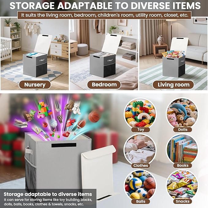40L Large Toy Storage Box with Lid, Large Toy Box Chest - Image 6