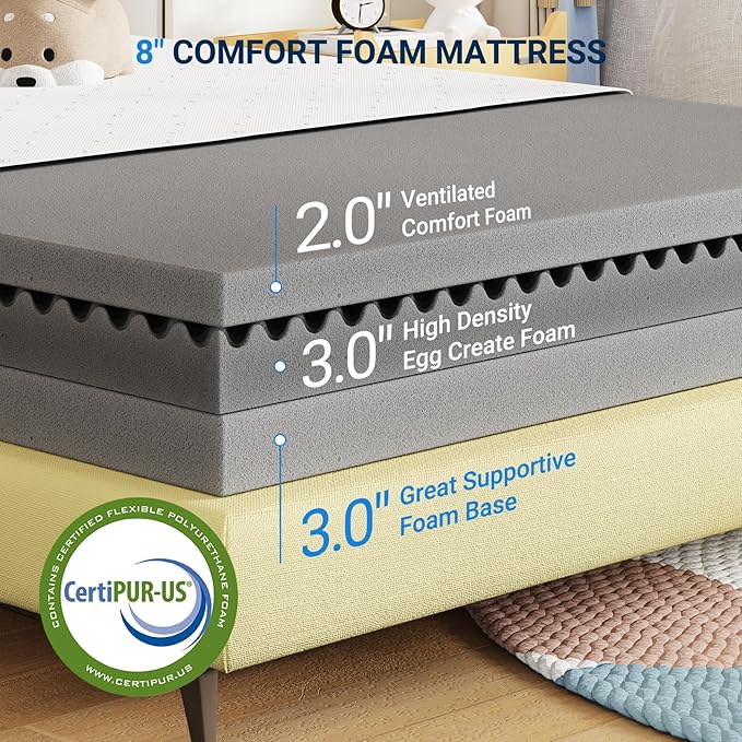 Avenco Queen Size Mattress, 8 Inch Memory Foam Queen Mattress in a Box - Image 4