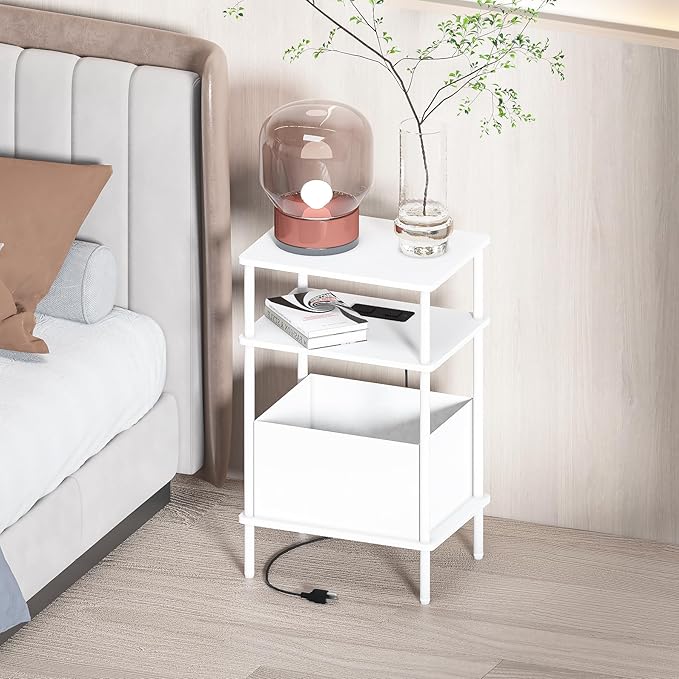 Small Side Table with Charging Station, End Table - Image 2
