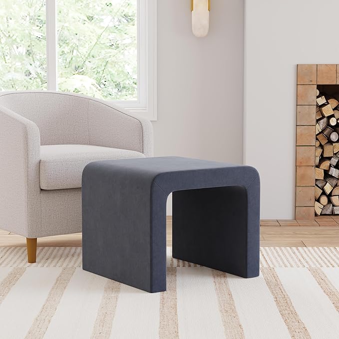 HomePop Modern Arch Velvet Ottoman Home Décor|Ottoman - Image 2