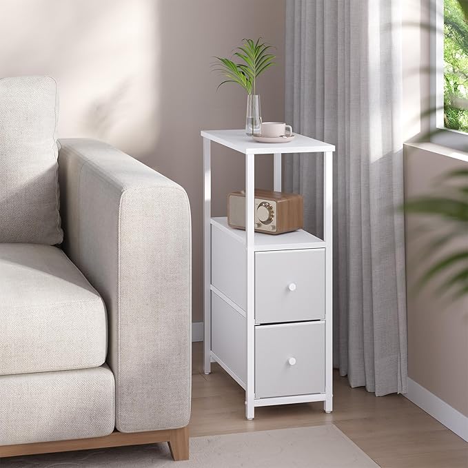 TUTOTAK Small Narrow End Table, Side Table, Nightstand - Image 2