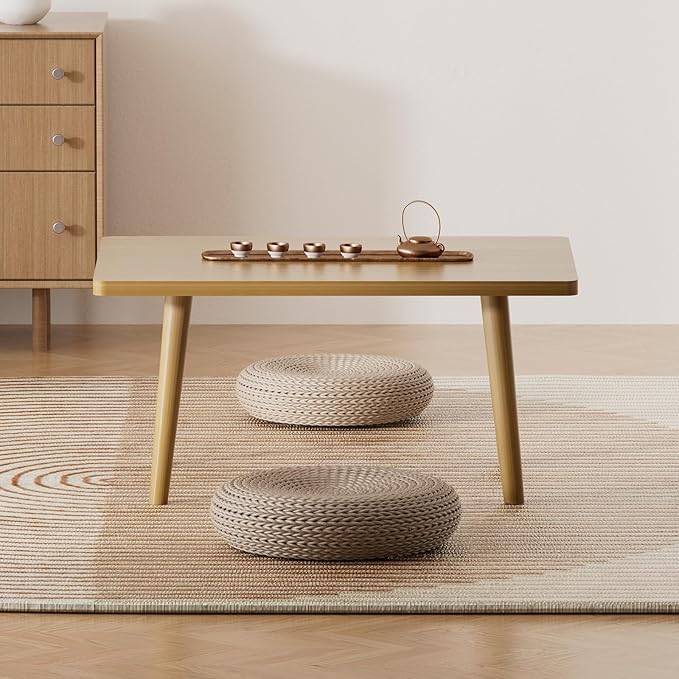 Small Coffee Table for Small Space, Low Table, Floor Table Desk for Sitting on - Image 8