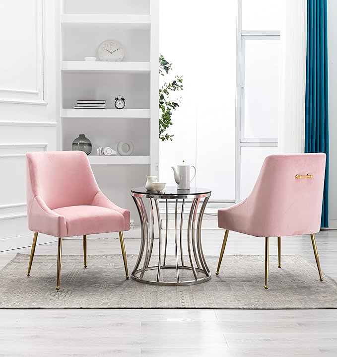 Velvet Dining Chairs Set of 2, Furniture Collection Modern Contemporary - Image 8