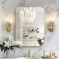 MZON 16x20 Inch Brushed Gold Vanity Mirror, Rectangle Bathroom Mirrors by MZON