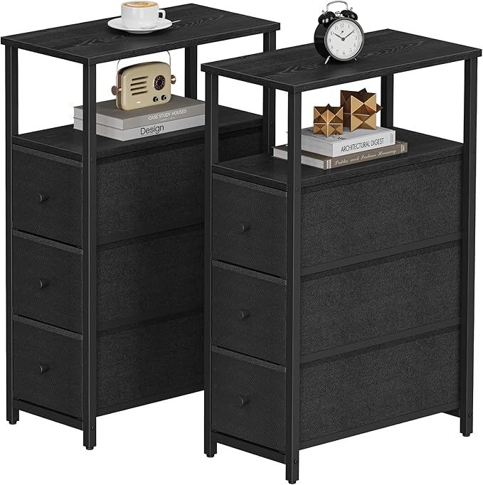 TUTOTAK Narrow Night Stand, Slim End Table, Tall Side Table by WelcometotheTUTOTAKHome