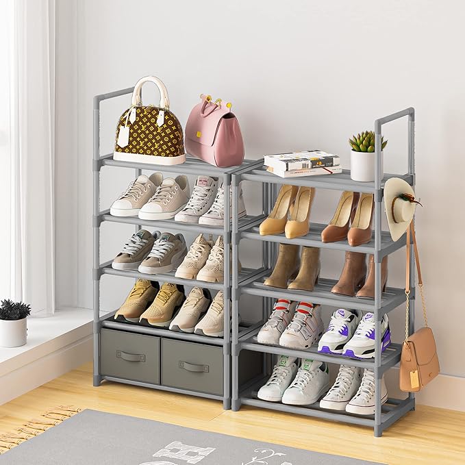 Shoe Rack, Sturdy Metal Shoes Rack Organizer, Narrow Shoe Rack, Shoe Racks - Image 5