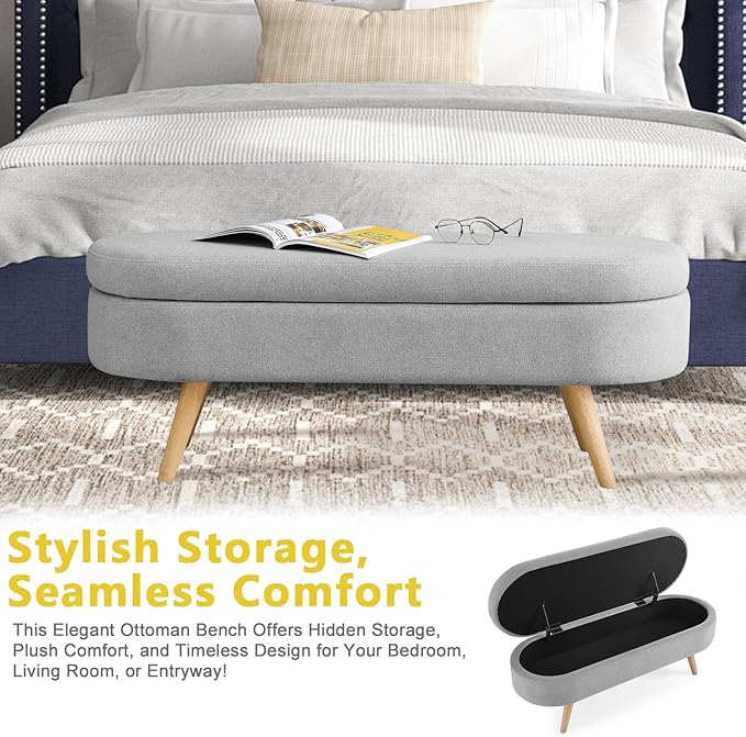 NicBex Ottoman Bench with Storage - Image 4