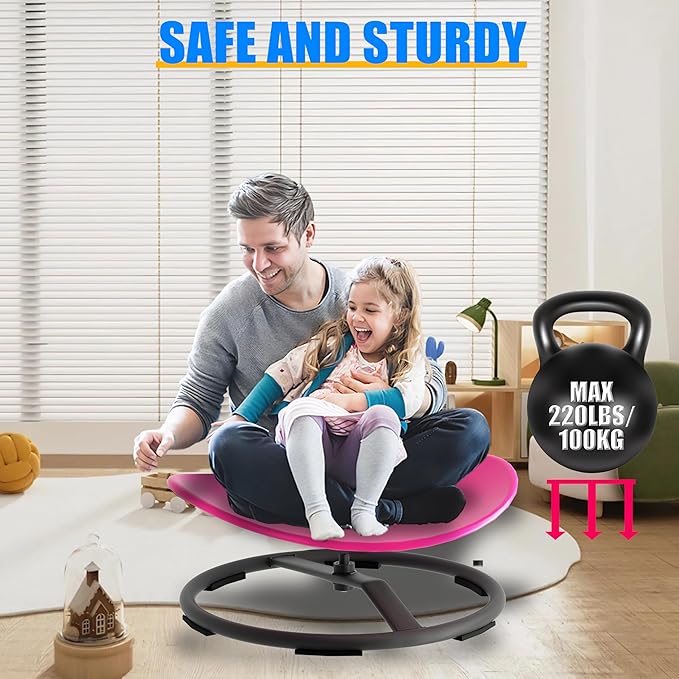 Spinning Chair for Autistic Kids, Autism Sensory Spinny Swivel Wobble Chair for - Image 2