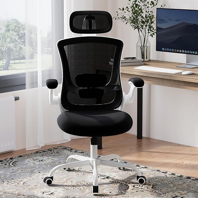 High Back Office Chair with Adjustable Lumbar Support & Headrest, Ergonomic - Image 7