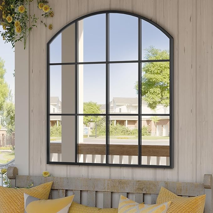 Wide Window Pane Mirror, Large Grid Wall Mirrors by Brauthon