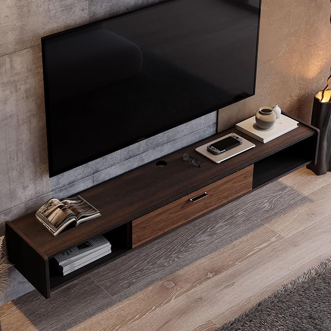 94'' Floating TV Stand, Wall Mounted TV Console, Floating TV Cabinet, Under TV - Image 3
