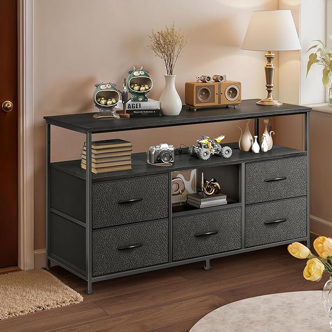 TV Stand for Bedroom, 47 Inch Dresser TV Stand for 43, 55 Inch TVs, 5 Drawers - Image 8