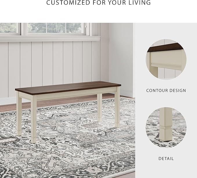 Signature Design by Ashley WhiteOwing Bench, 44.25" W x 16.25" D x4.25 H - Image 5